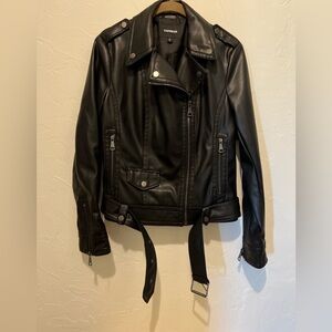 Express Black Faux Leather Moto Jacket
